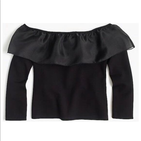 JCREW Organza Ruffle off the shoulder blouse Top - Picture 9 of 10